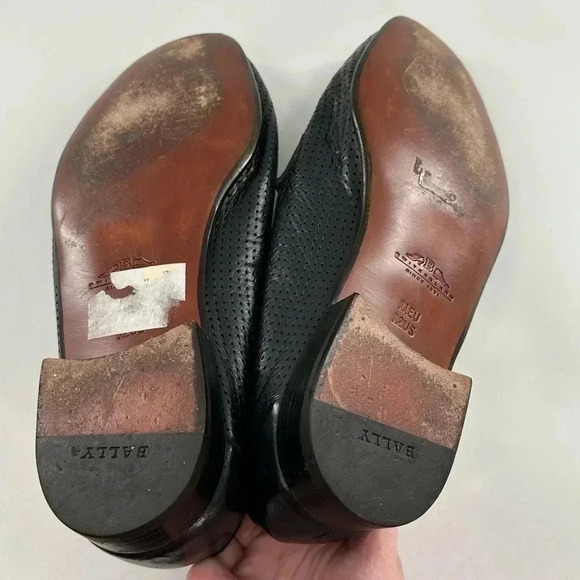 Bally mens dress shoes 12 black leather tassel penny loafers vintage 89s 90s main image 4